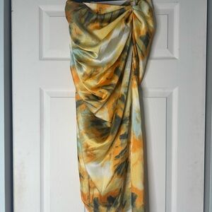 PrettyLittleThing Vibrant Tie-Dye Midi Skirt and matching top
